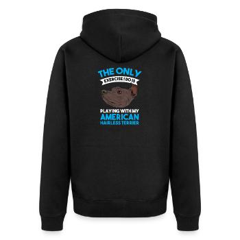 Terrier américain sans poil - Veste à capuche bio Premium Unisexe - noir - Dos - Nico (187cm)