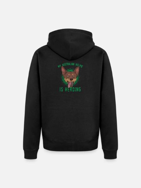 Australian kelpie - Unisex Premium Organic Zip Hoodie - black