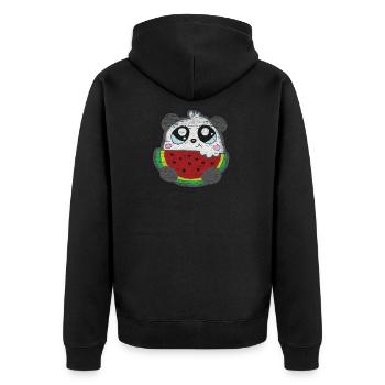 Melon pastèque doux Panda - Veste à capuche bio Premium Unisexe - noir - Dos - Nico (187cm)