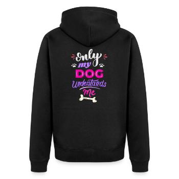 Seul mon chien me comprend - Veste à capuche bio Premium Unisexe - noir - Dos - Nico (187cm)