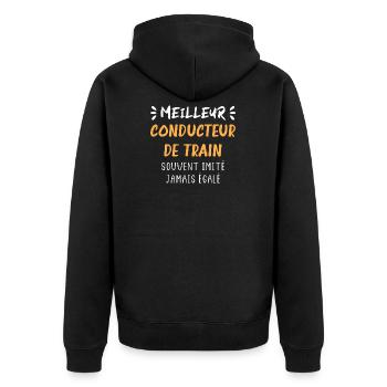 Jamais égalé meilleur conducteur de train - Veste à capuche bio Premium Unisexe - noir - Dos - Nico (187cm)
