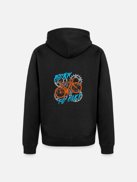 Born for cycling - Unisex Premium Organic Zip Hoodie - black