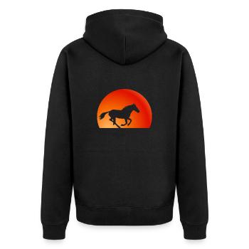 Un cœur pour les chevaux Cavalier Cavalier Amour des chevaux - Veste à capuche bio Premium Unisexe - noir - Dos - Nico (187cm)