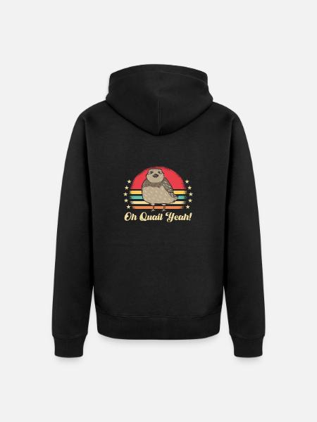 Quail Bird - Unisex Premium Organic Zip Hoodie - black