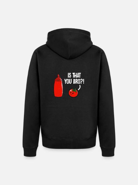 Ketchup Tomato ketchup - Unisex Premium Organic Zip Hoodie - black