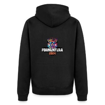 Formentera 2024 Renard des Fêtes - Veste à capuche bio Premium Unisexe - noir - Dos - Nico (187cm)