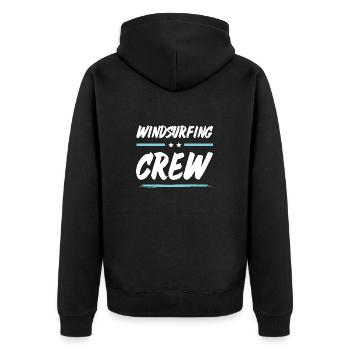 Windsurfing Crew - Unisex Premium Bio Zip Hoodie - Schwarz - Hinten - Nico (187cm)