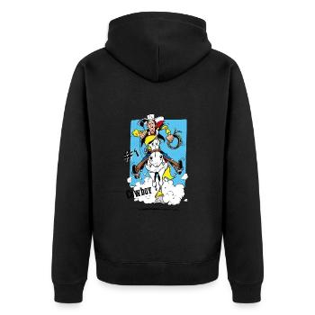 Lucky Luke Cowboy Et Jolly En Tournée - Veste à capuche bio Premium Unisexe - noir - Dos - Nico (187cm)