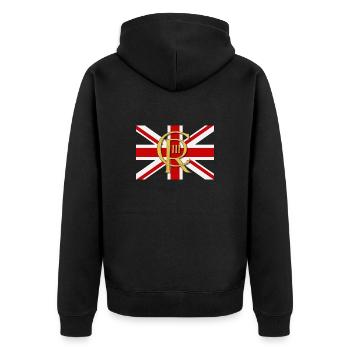 Couronnement du roi britannique Charles Angleterre Drapeau - Veste à capuche bio Premium Unisexe - noir - Dos - Nico (187cm)