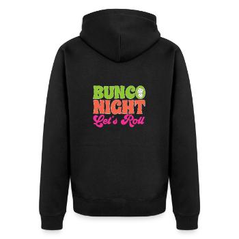 Bunco Dice Game - Unisex Premium Organic Zip Hoodie - black - Back - Nico (187cm)