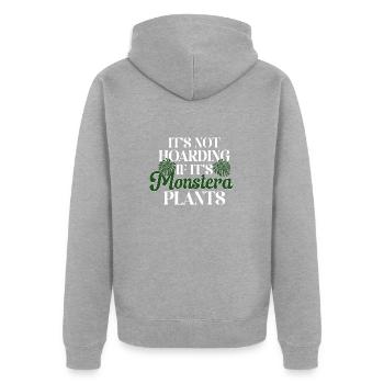 Monstera Deliciosa Albo Plante d’intérieur botanique - Veste à capuche bio Premium Unisexe - gris chiné - Dos - Nico (187cm)