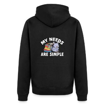 Chinchilla - Unisex Premium Bio Zip Hoodie - Schwarz - Hinten - Nico (187cm)