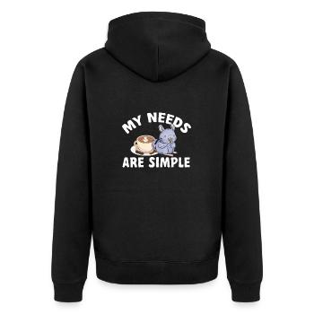 Chinchilla - Unisex Premium Bio Zip Hoodie - Schwarz - Hinten - Nico (187cm)