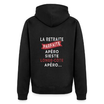 retraite parfaite sieste longe cote apero - Veste à capuche bio Premium Unisexe - noir - Dos - Nico (187cm)