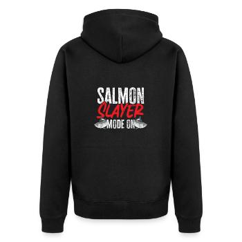 Pêche au saumon Pêcheur de saumon - Veste à capuche bio Premium Unisexe - noir - Dos - Nico (187cm)