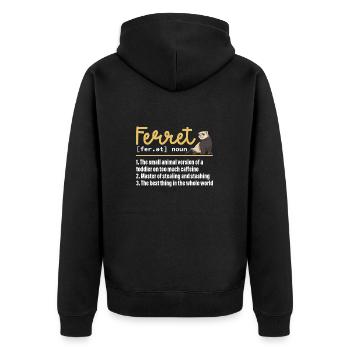 Ferret Owner Ferret - Unisex Premium Organic Zip Hoodie - black - Back - Nico (187cm)