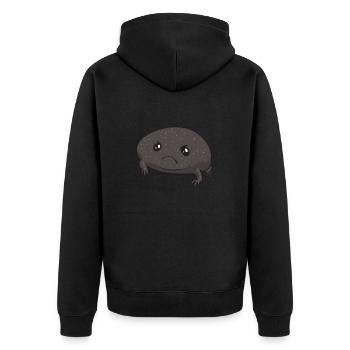 Black Rain Frog Breviceps Fuscus Frog - Unisex Premium Organic Zip Hoodie - black - Back - Nico (187cm)