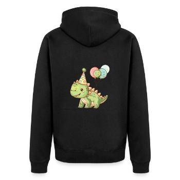 Dinosaure stégosaure anniversaire bébé - Veste à capuche bio Premium Unisexe - noir - Dos - Nico (187cm)