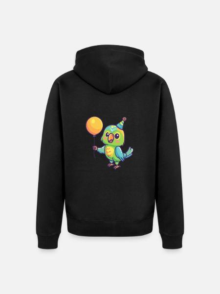 Perroquet anniversaire bébé - Veste à capuche bio Premium Unisexe - noir