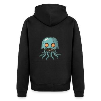 Méduse Halloween Bande dessinée drôle - Veste à capuche bio Premium Unisexe - noir - Dos - Nico (187cm)