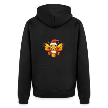 Schmetterling Weihnachten Bier - Unisex Premium Bio Zip Hoodie - Schwarz - Hinten - Nico (187cm)