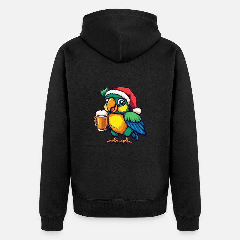 Papagai Bière Noël Noël - Veste à capuche bio Premium Unisexe - noir
