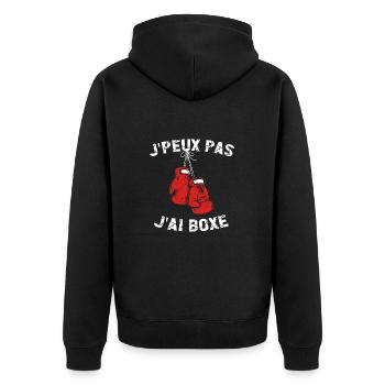 Boxer - Box Jersey - I Can't I Boxed - Unisex Premium Organic Zip Hoodie - black - Back - Nico (187cm)