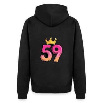 59 Nombre Couronne - Veste à capuche bio Premium Unisexe - noir - Dos - Nico (187cm)