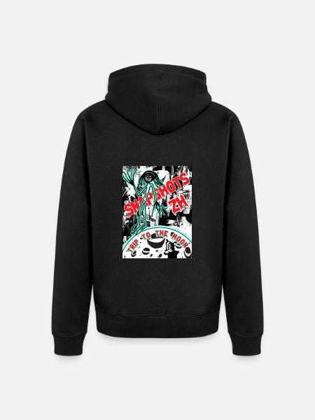 trip to the moon - Unisex Premium Bio Zip Hoodie - Schwarz