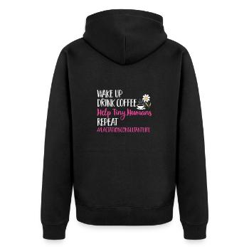 Consultante en lactation IBCLC - Veste à capuche bio Premium Unisexe - noir - Dos - Nico (187cm)