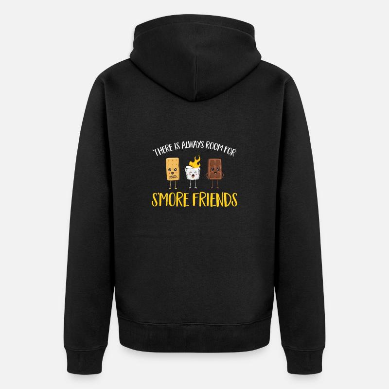 S'more Campfire Marshmallow Camping - Veste à capuche bio Premium Unisexe - noir