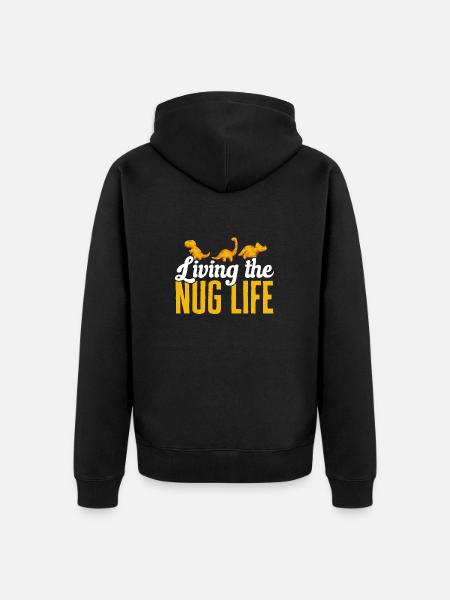 Dino Nuggets Dinosaurier Chicken Nuggets - Unisex Premium Bio Zip Hoodie - Schwarz