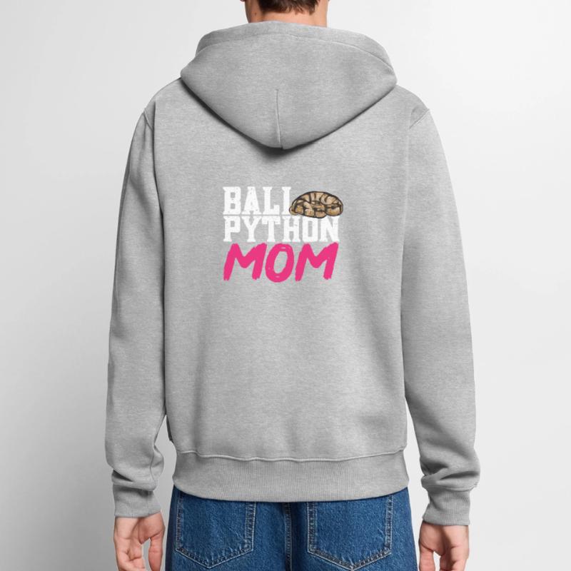 Ball Python Snake King Python Unisex Premium Organic Zip Hoodie