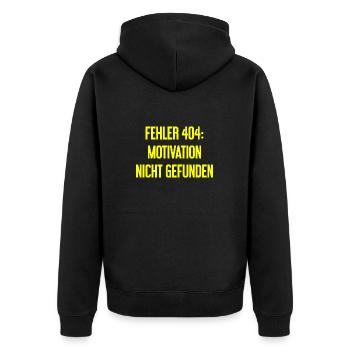 Error 404: Motivation not found - Unisex Premium Organic Zip Hoodie - black - Back - Nico (187cm)