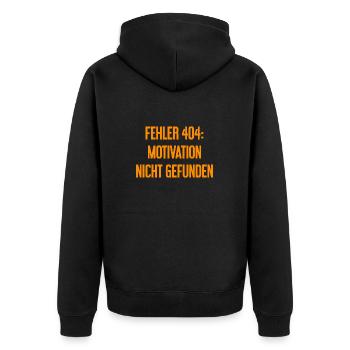 Erreur 404 : Motivation introuvable - Veste à capuche bio Premium Unisexe - noir - Dos - Nico (187cm)