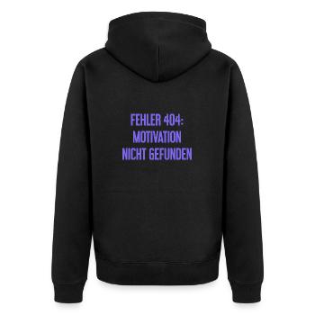 Error 404: Motivation not found - Unisex Premium Organic Zip Hoodie - black - Back - Nico (187cm)
