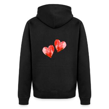 Coeurs en amour Mariage Saint-Valentin - Veste à capuche bio Premium Unisexe - noir - Dos - Nico (187cm)