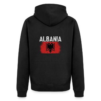 Drapeau albanais Aigle albanais Shqiponja - Veste à capuche bio Premium Unisexe - noir - Dos - Nico (187cm)