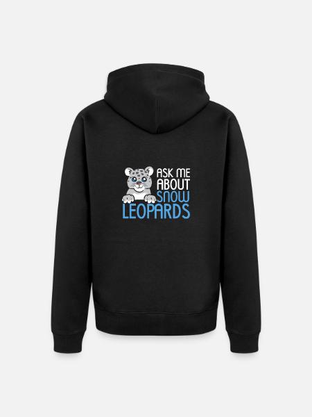 Snow leopard - Unisex Premium Organic Zip Hoodie - black