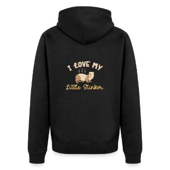 Frettchen Besitzer Frettchen - Unisex Premium Bio Zip Hoodie - Schwarz - Hinten - Nico (187cm)