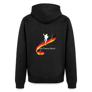 Dance, Team Deutschland, Tänzer Team, Tanzen - Unisex Premium Bio Zip Hoodie - Schwarz - Hinten - Nico (187cm)