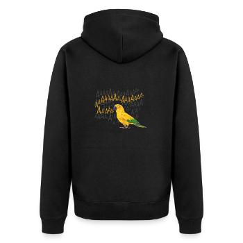Parakeet Parrot Parakeet Bird - Unisex Premium Organic Zip Hoodie - black - Back - Nico (187cm)