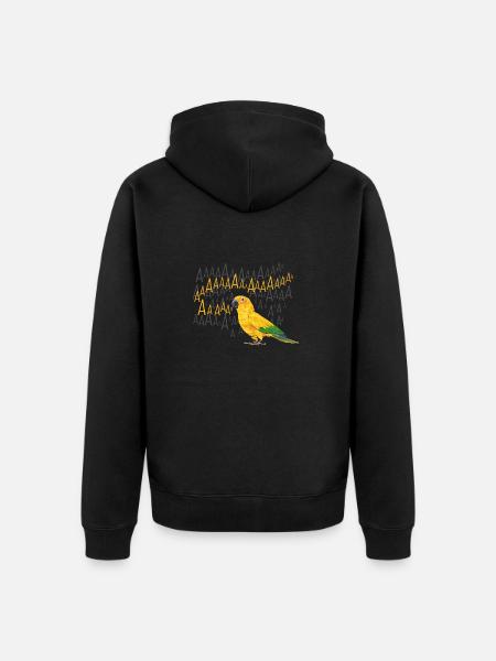 Perruche Perroquet Perruche Oiseau - Veste à capuche bio Premium Unisexe - noir