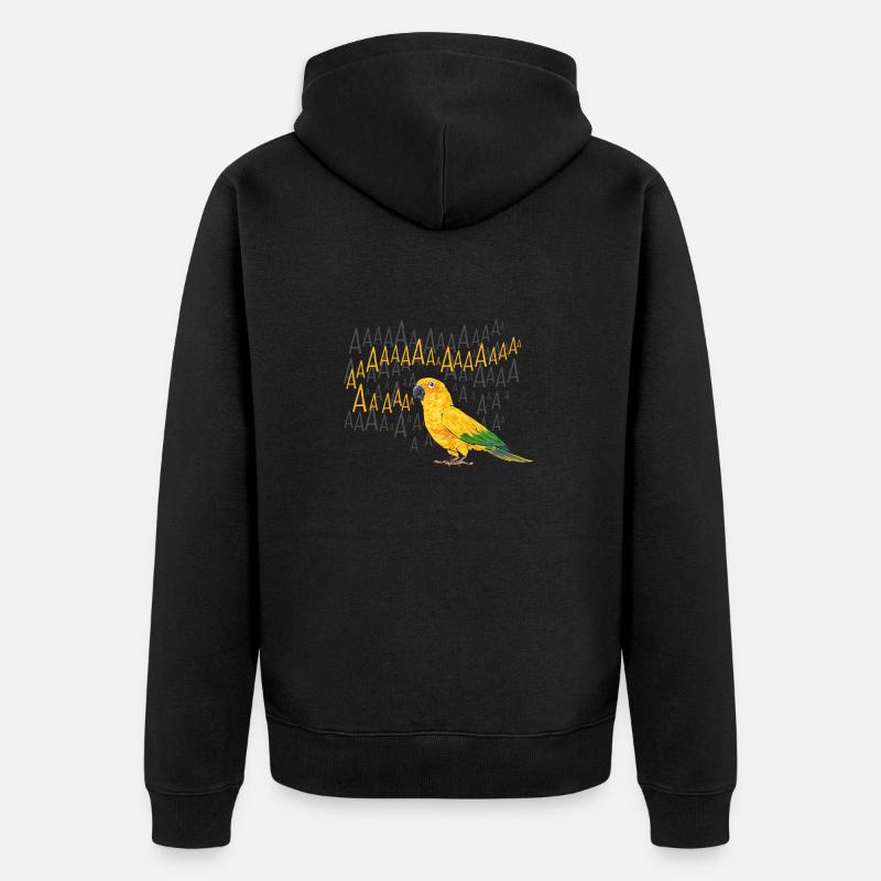 Perruche Perroquet Perruche Oiseau - Veste à capuche bio Premium Unisexe - noir