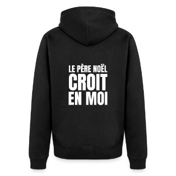 le père noël croit en moi - Veste à capuche bio Premium Unisexe - noir - Dos - Nico (187cm)