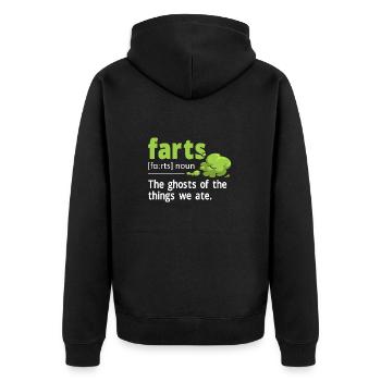 fart farting farting farting - Unisex Premium Organic Zip Hoodie - black - Back - Nico (187cm)