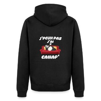 J'peux Pas J'ai Canap' Canapé Panda Animal Détente - Veste à capuche bio Premium Unisexe - noir - Dos - Nico (187cm)