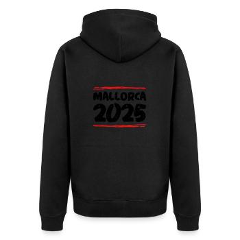 Majorque 2025 Spruch - Veste à capuche bio Premium Unisexe - noir - Dos - Nico (187cm)