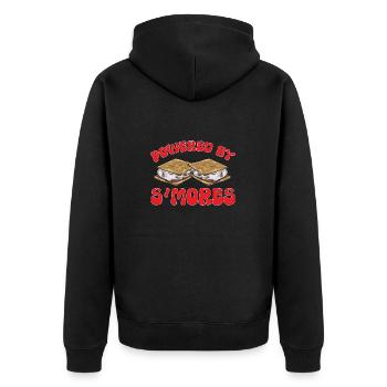 S'more Campfire Marshmallow Camping - Unisex Premium Organic Zip Hoodie - black - Back - Nico (187cm)