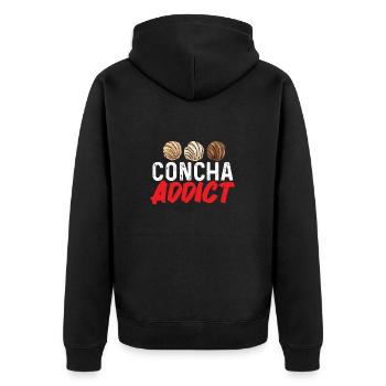 Concha Hispanic Mexican Pan Dulce - Unisex Premium Organic Zip Hoodie - black - Back - Nico (187cm)